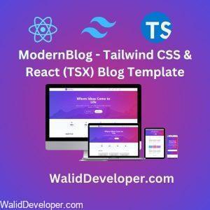 Thumbnail of ModernBlog - Tailwind CSS & React (TSX) Blog Template (720 x 300 px) (600 x 600 px) Modern Blogging Template - Tailwind CSS & React Blog Template